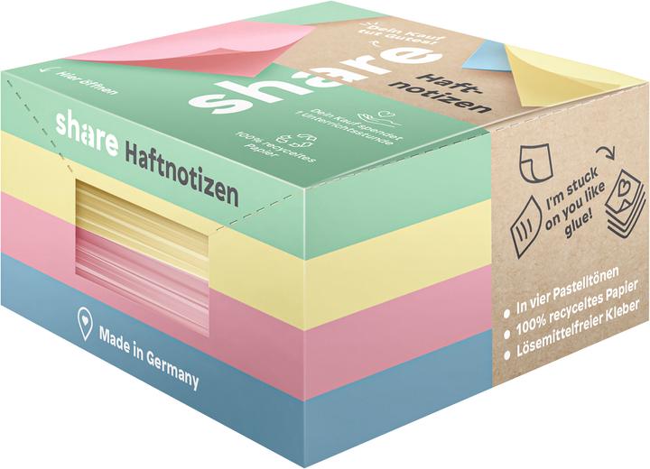 Share Sticky note pad Y-08-08-02 400pcs. coloured (75 x 75 mm)