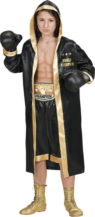 Produktbild Widmann BOXER WORLD CHAMPION (Boxermantel mit Kapuze, Shorts, Gürtel, Boxhandschuhe), 140 cm / 8-10 Years (10XL)