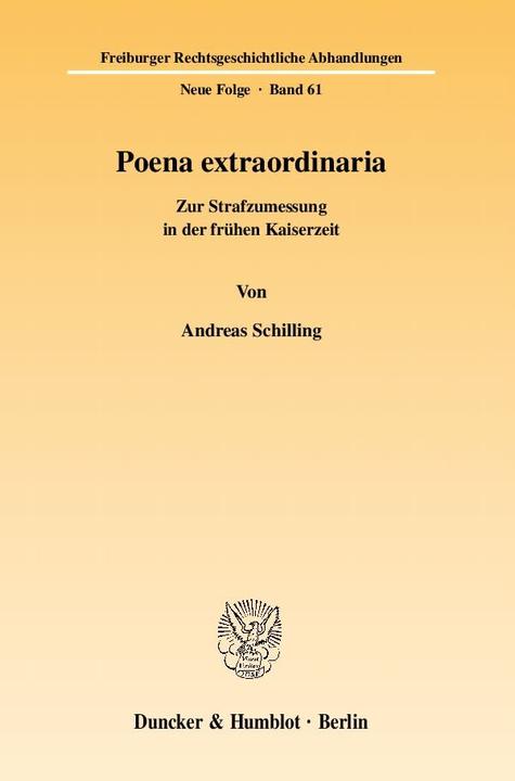 Produktbild Poena extraordinaria (Deutsch, Andreas Schilling, 2010)
