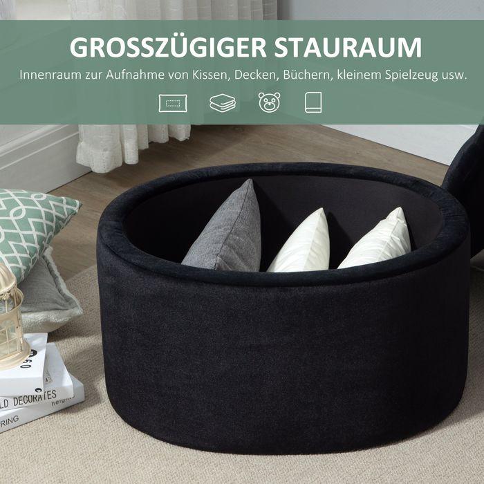 Actual product image Swisshandel24 Bench Upholstered bench with storage space Chest bench Oval shape Hallway Bedroom Living room (71 cm)