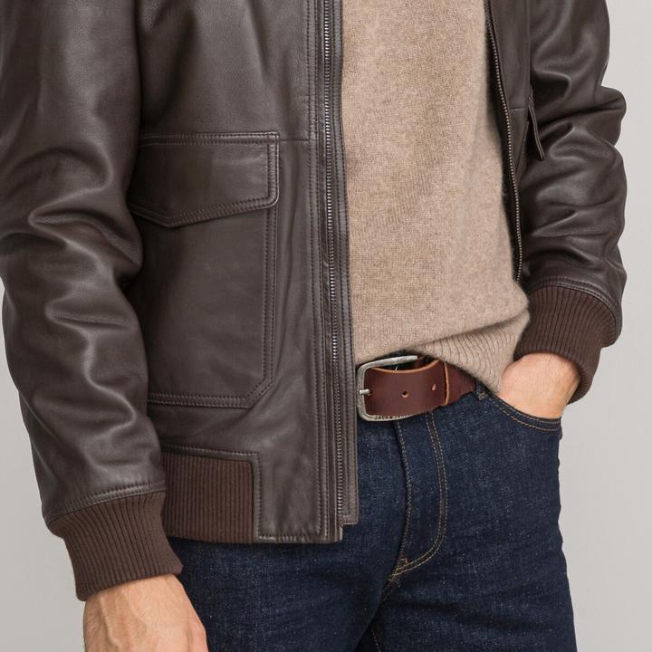 Actual product image La Redoute Collections Bomber style leather jacket (M)