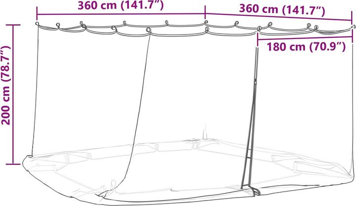 Produktbild vidaXL Moskito Netz (360 cm, 360 cm)