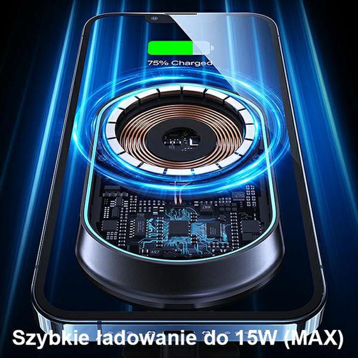 Actual product image Usams Magnetyczny uchwyt indukcyjny Wireless Charging 15W do kratki went. czarny/black CD182ZJ01 (US