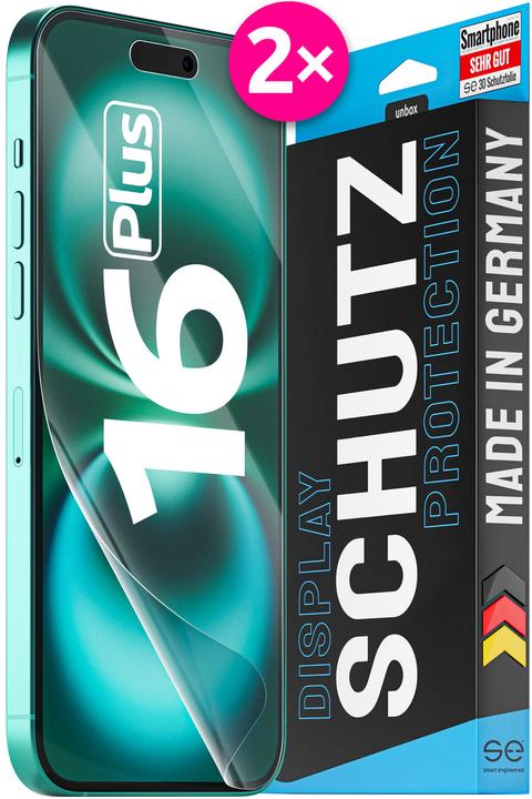 Smart Engineered 3D beschermfolie Apple iPhone 16 Plus (PU 2) (2 Stuk, Apple iPhone 16 Plus)