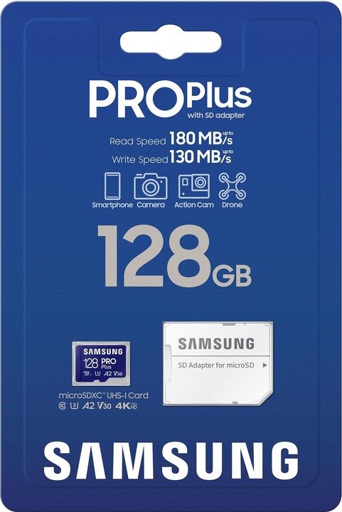 Productafbeelding Samsung PRO Plus (128 GB, microSDXC, U3, UHS-I)