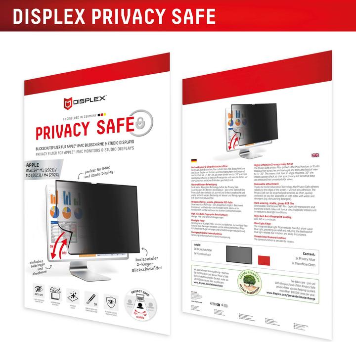 Produktbild Displex Privacy Safe, Desktop Monitor Blickschutzfilter (24")