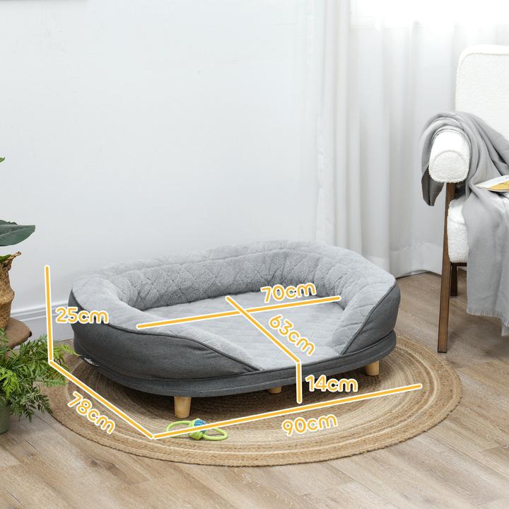Actual product image PawHut Hundesofa Polyester, MDF Grau (Dog)