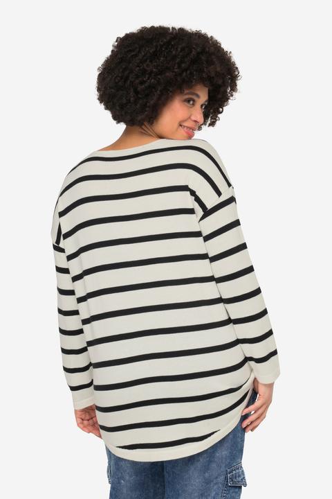 Image du produit Angel of Style Pull en tricot rayé, à col V et manches longues. Motif étoile (50)
