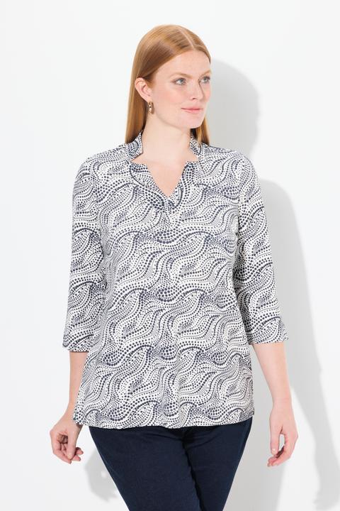 Produktbild Ulla Popken Shirt, Punkte, A-Linie, Spatenkragen, 3/4-Arm (46, 48)