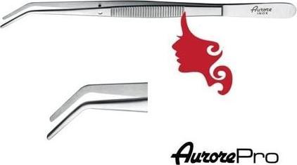 Actual product image Aurore Professional Stainless Steel Curved Nail Tweezers for Nail and Acrylic Gel Decoration