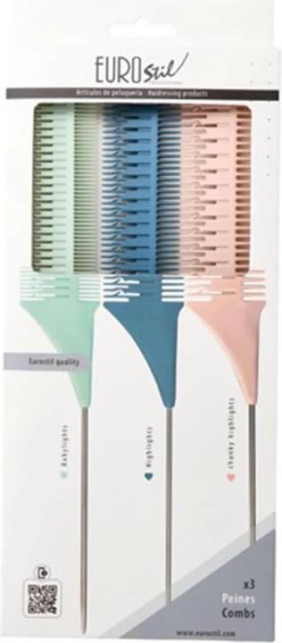 Immagine prodotto Caso Eurostil Colores Set Peines Mechas 3 Unità