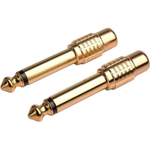 Monkey Banana Solid Link Adapter RCA/6.3 unsym. (Winkeladapter), Audio Adapter, Gold