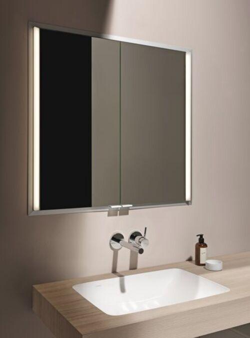 Actual product image Laufen Running Frame 25 mirror cabinet, vertical lighting, outside stop, 750x150x800 (75 x 15 x 80 cm)