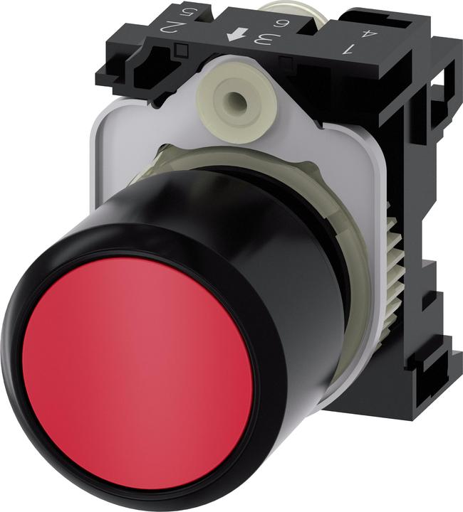Actual product image Siemens Front push-button 1f rt Ř22mm rnd 3SU1200-0EB20-0AA0