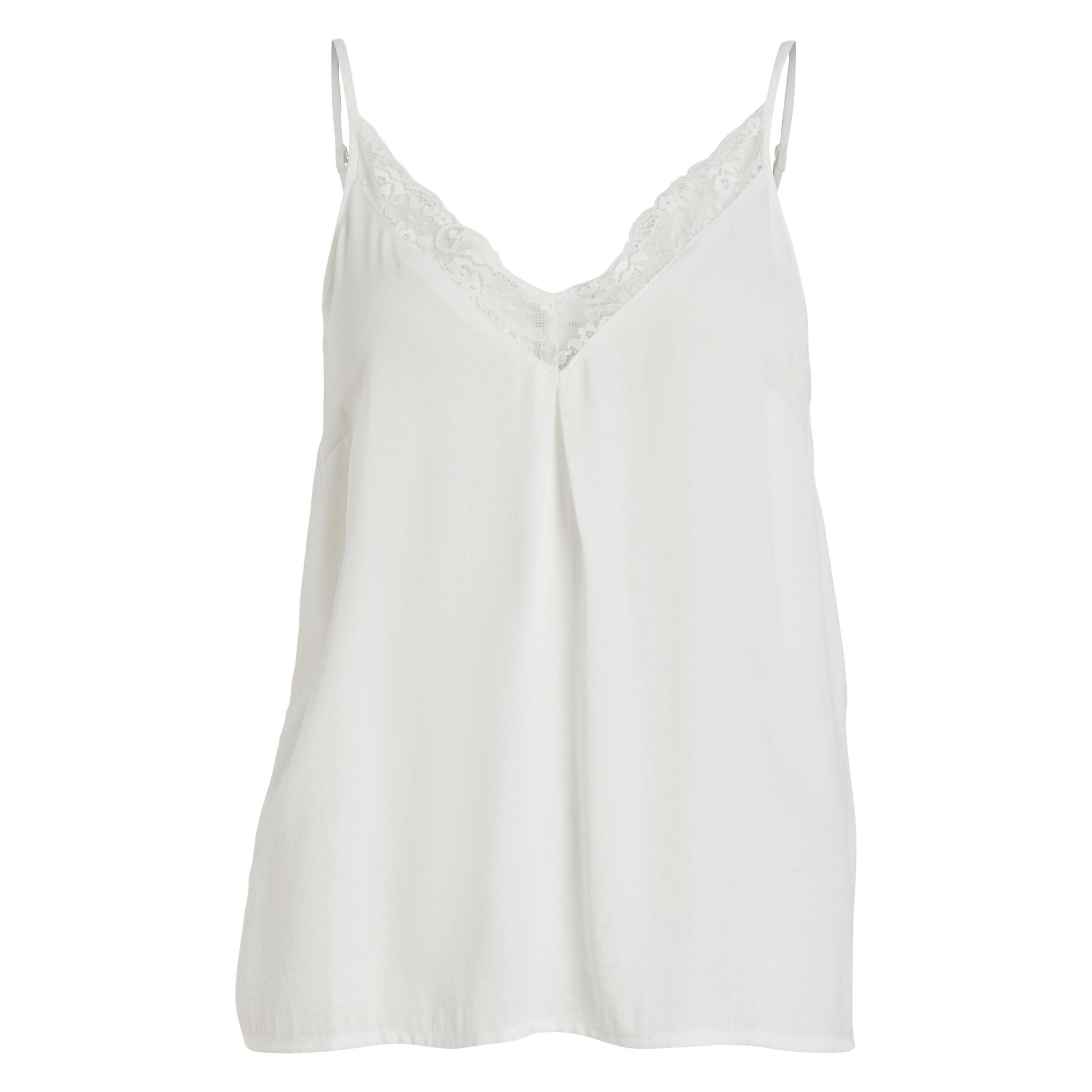 Vila, Damen, Blusen, Spitzenverziertes Trägertop, Weiss, (36)