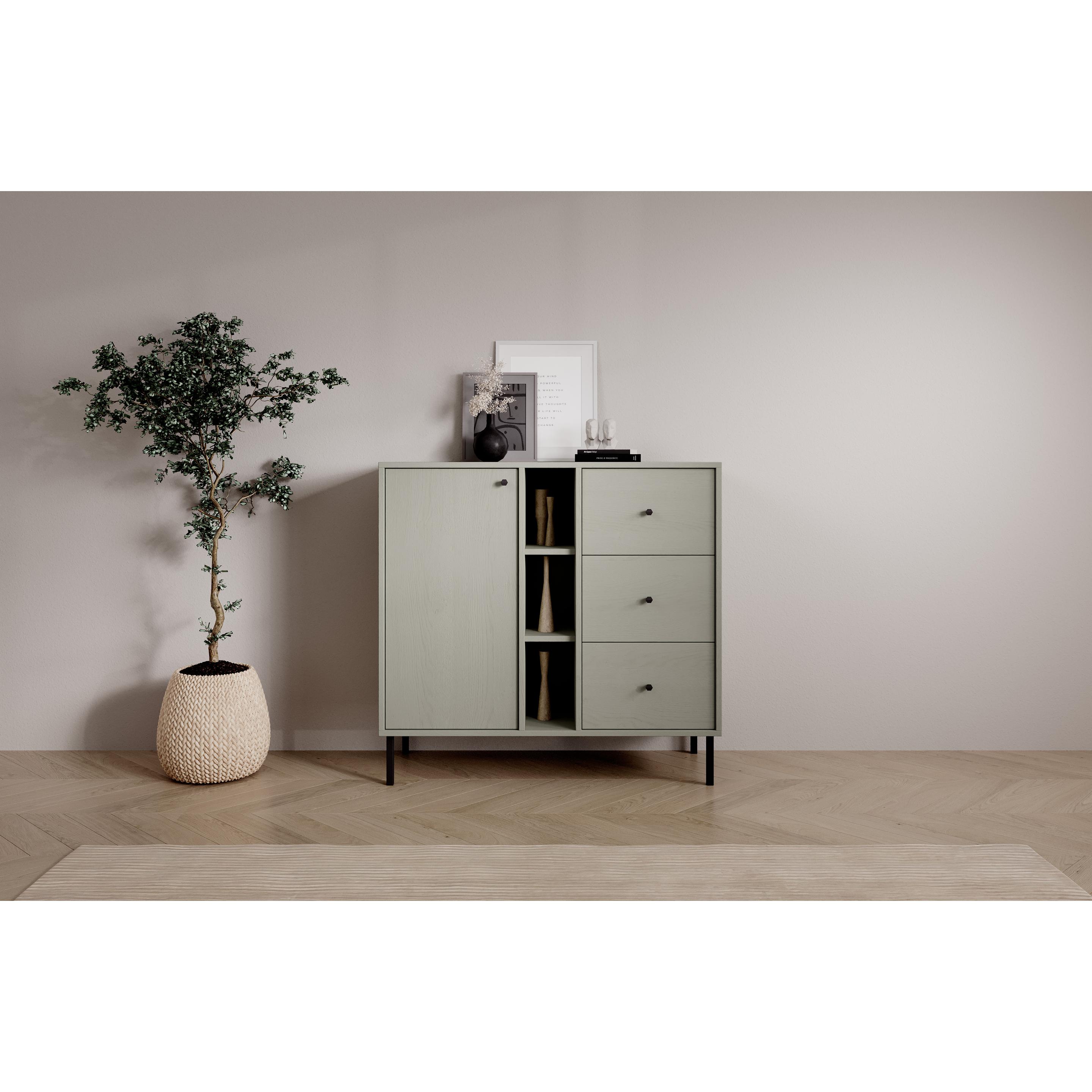 Thumbnail - ADRK Furniture, Kommode + Sideboard, Tili 1D 3S 3P Kommode (100.5 x 41 x 95 cm)