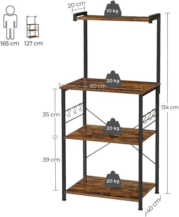 Produktbild Vasagle Ramsey (60 x 40 x 134 cm)