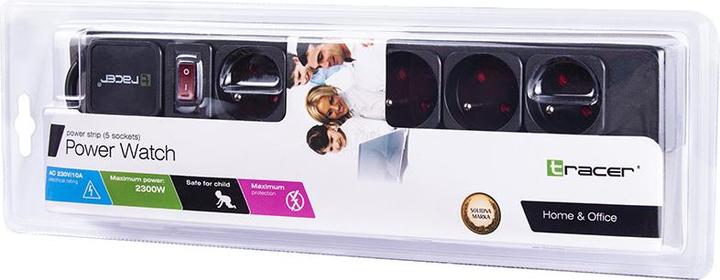 Productafbeelding Tracer PowerGear 1,5 m Zwart 5 stopcontacten (5x, CEE 7/16, 1.50 m)