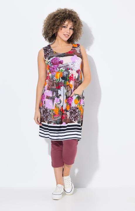 Produktbild Ulla Popken Jerseykleid, bedruckt, A-Linie, Rundhals, ärmellos (50, 52)