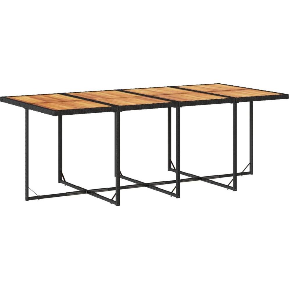 VidaXL, Gartentisch + Balkontisch, Gartenmöbel Essgruppe Gartengarnitur Sitzgruppe 13tlg Schwarz Poly Rattan (106 cm)