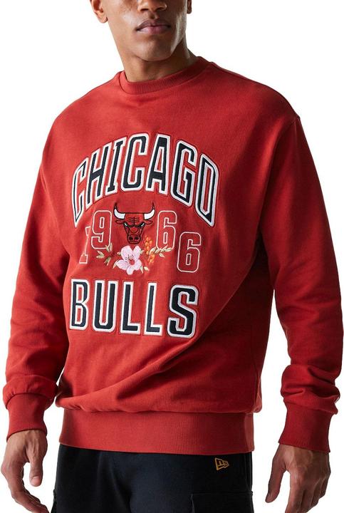 Actual product image New Era Oversize NBA Pullover - FLORAL Chicago Bulls rot L (L)