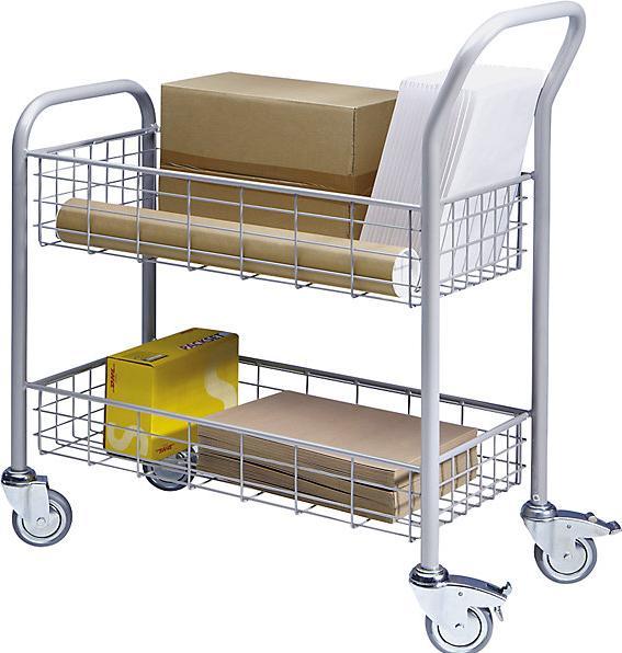 Produktbild eurokraft pro Postverteilwagen, 2 Ladeflächen, Tragfähigkeit 200 kg (38 x 89 x 101 cm)
