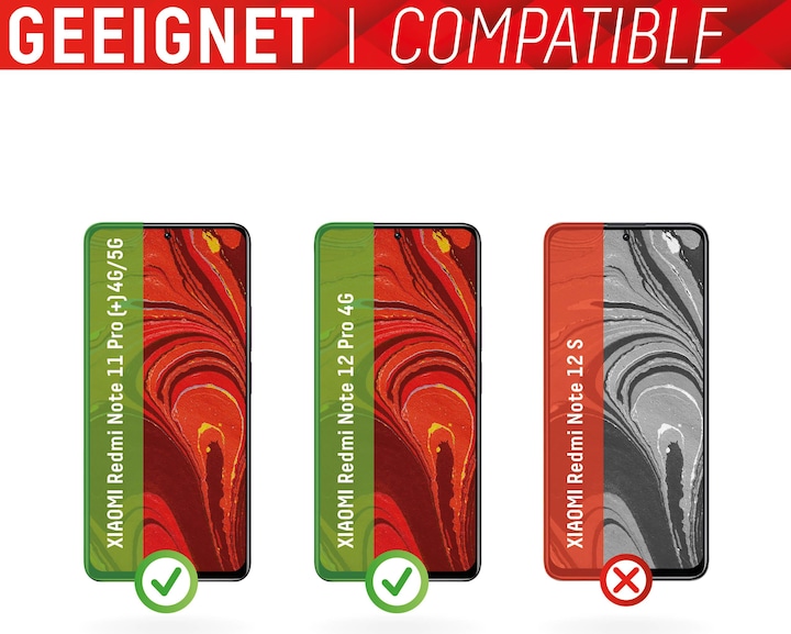 Actual product image Displex Smart Glass, Displayschutzfolie (1 Piece, Xiaomi Redmi Note 11 Pro 5G, Xiaomi Redmi Note 12 Pro)