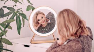 Actual product image Humanas Lustro make-up mirror HS-HM04 with LED lighting (Ø 40 cm)