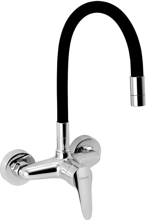 Produktbild Novaservis titania iris new - keukenkraan met flexibele arm, zwart/chroom