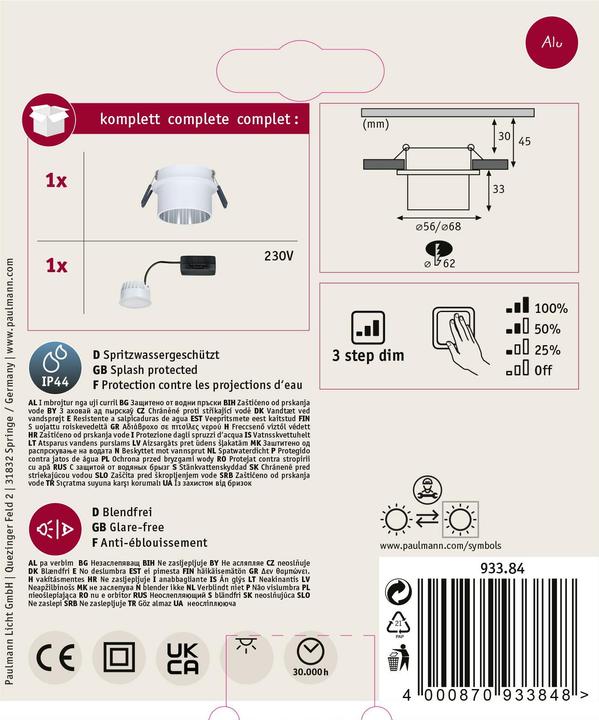Produktbild Paulmann Einbauleuchte Gil Set (470 lm)