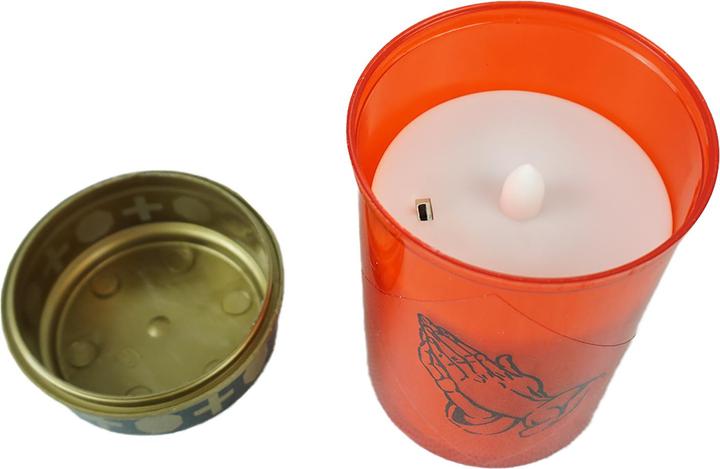Produktbild Novaliv LED Grablicht rot Dauerbrenner Flackereffekt inkl. Batterien Grabkerzen Friedhofskerze Gedenkkerze (5 Stk.)
