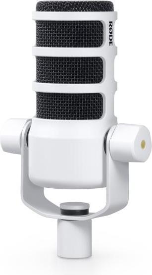Produktbild RØDE Podmic Podcast-Mikrofon Weiss mit XLR-Kabel