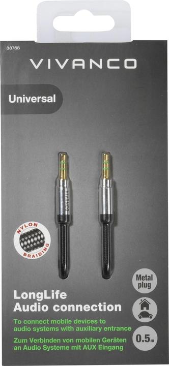 Actual product image Vivanco Long life 3.5 mm audio connection (0.50 m, 3.5mm jack (AUX))