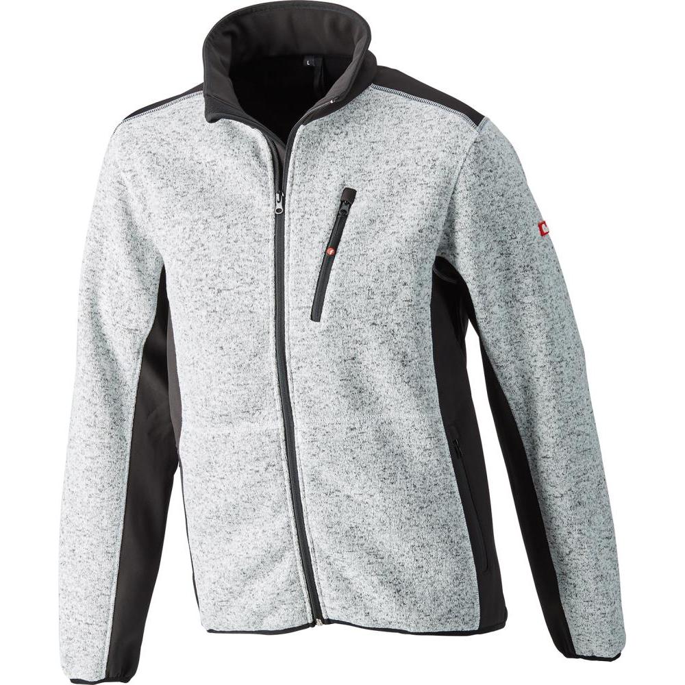 Magni, Arbeitsjacke, FORTIS Strickjacke Softshell Gr.XL hellgrau-schwarz (XL)