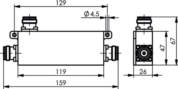 Produktbild Telegärtner 4.3-10 Richtkoppler (f), 10 dB, 575-3800 MHz, -161 (PoE Splitter)