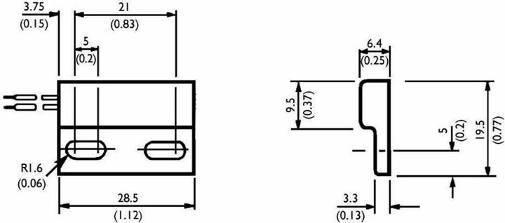 Produktbild TE Connectivity Sensor PS2021 Reed-Kontakt 1 Öffner 100 V/AC 0.3 A 3 W