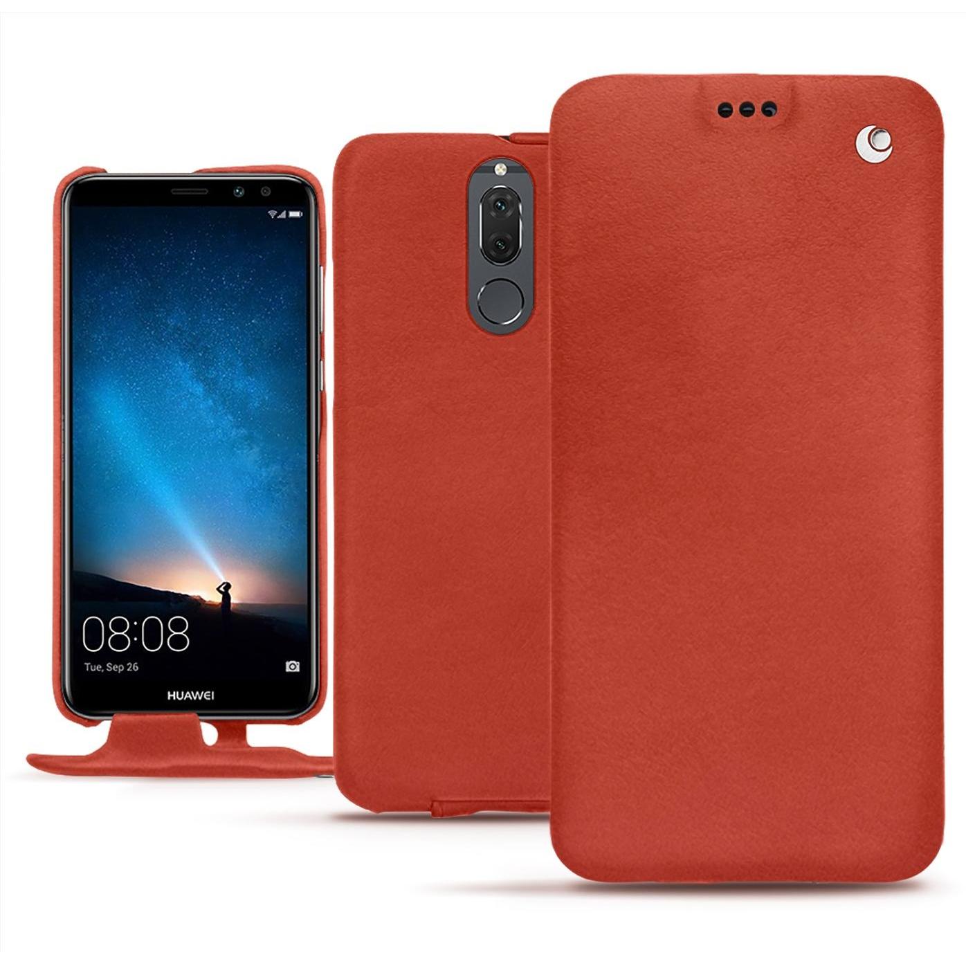 Noreve Lederschutzhülle vertikal (Huawei Mate 10 Lite), Smartphone Hülle, Orange
