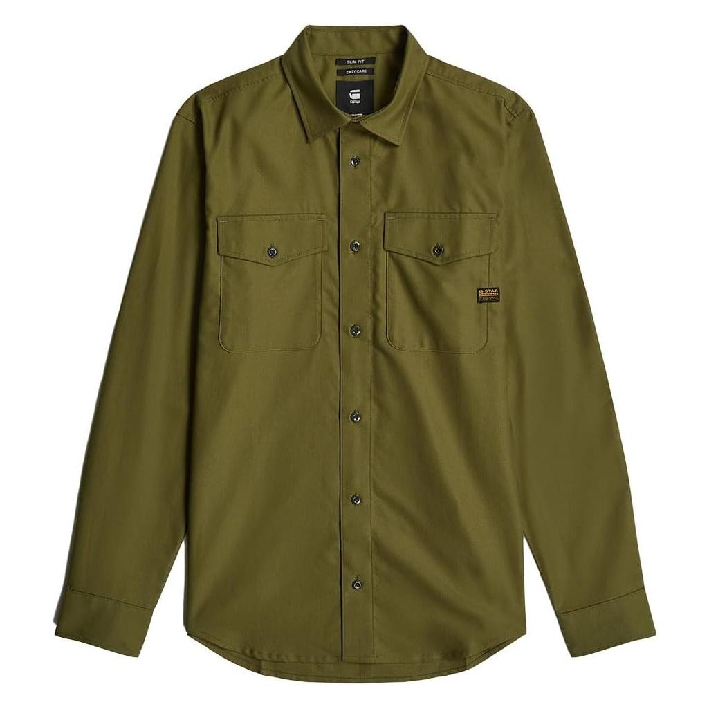 G-Star, Herren, Hemden, - Marine Slim Shirt L/s - Heren - Shirts, Grün