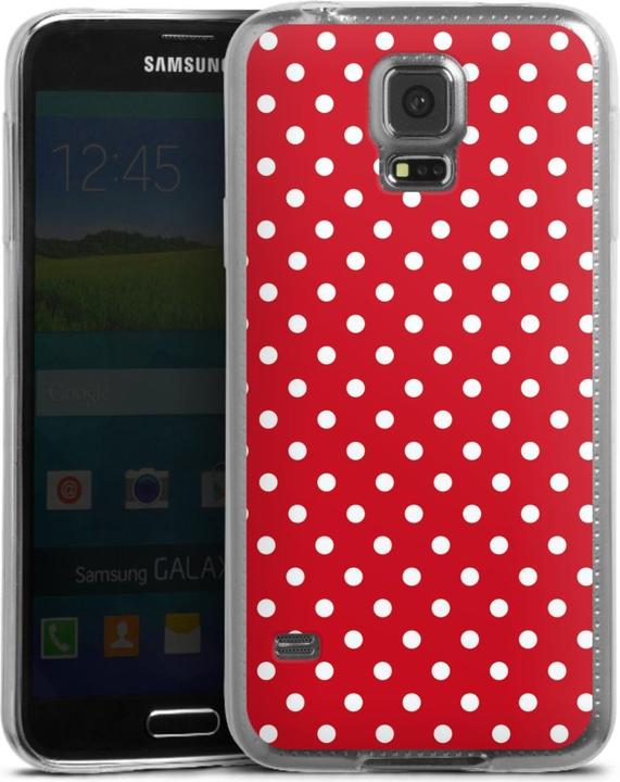 Produktbild DeinDesign Slim Case für Samsung Galaxy S5 Silikon Hülle Ultra Dünn Handyhülle Polka Dots Punkte Retro (Samsung Galaxy S5)