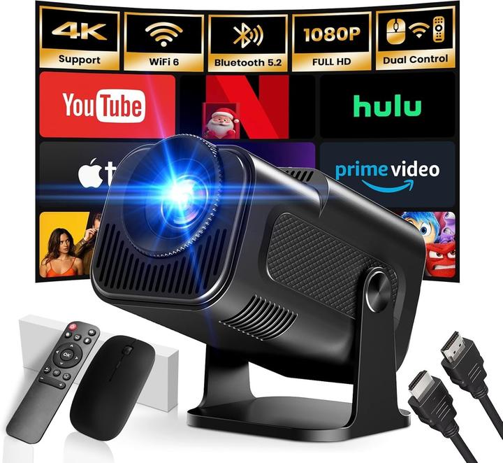 Produktbild Hopvision Netflix-beamer mit Dolby Audio, 15000 Lumen, Full HD 1080P, WLAN, Bluetooth, 4K-kompatibel (Full HD, 15000 lm)