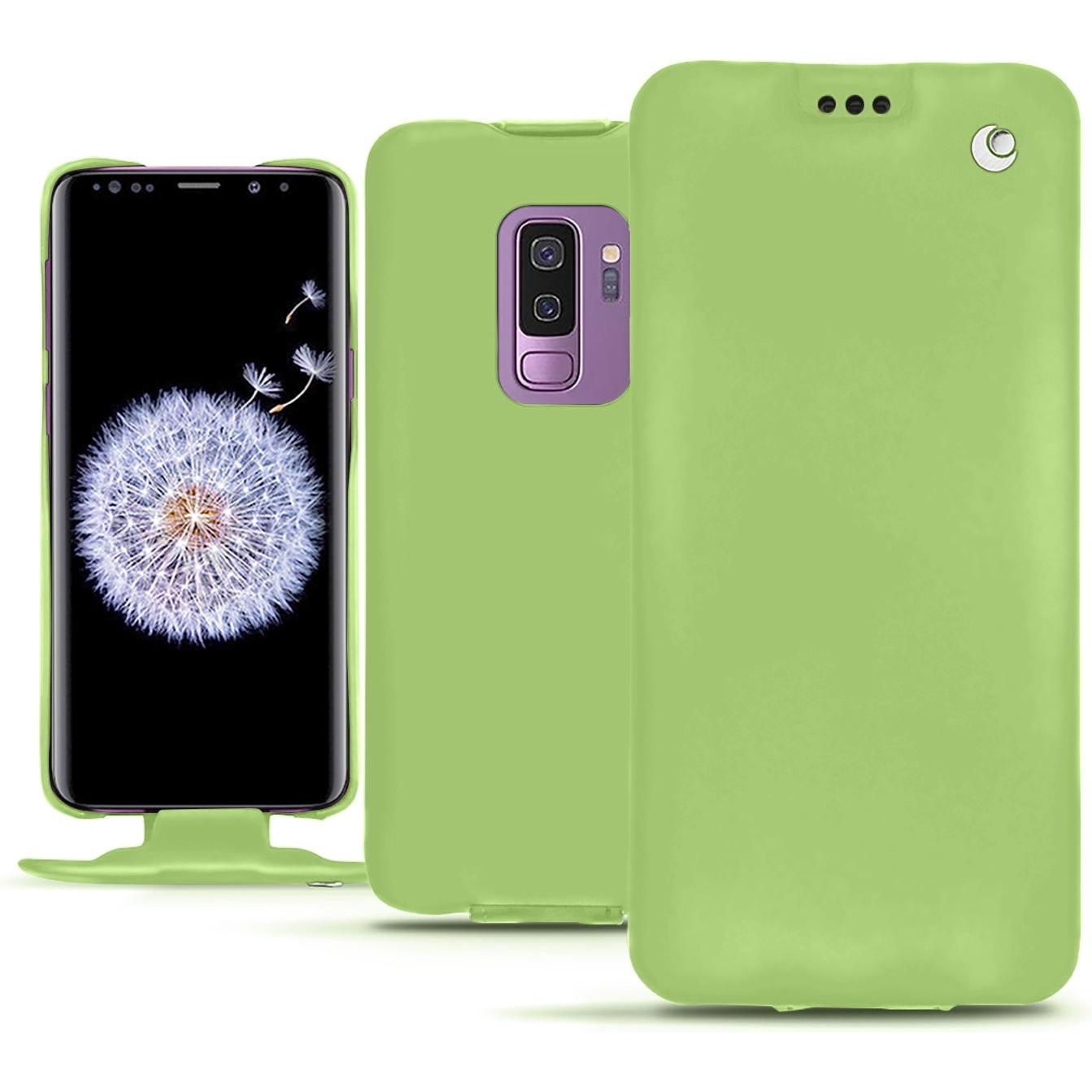 Noreve Lederschutzhülle vertikal (Samsung Galaxy S9+), Smartphone Hülle, Grün