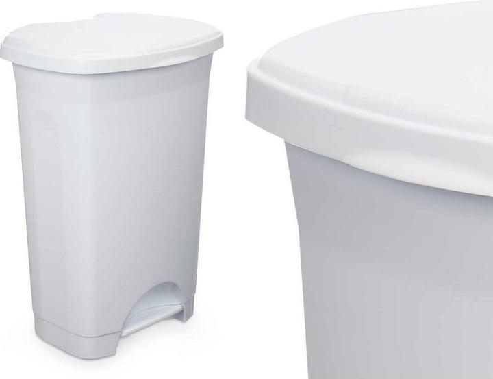 Actual product image Natec Papierkorb mit Pedal Weiss Kunststoff 50 L (3 Stück) (50 l)