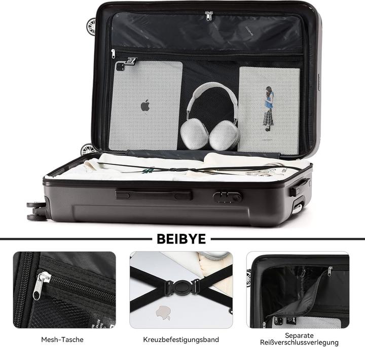 Immagine prodotto Beibye 3-teiliges Hartschalenkoffer-Set (110 l)
