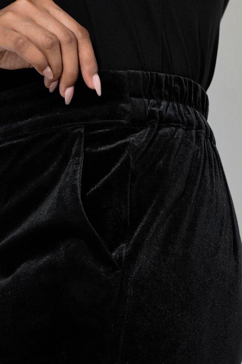 Immagine prodotto Ulla Popken Pantaloni eleganti in velluto con taglio della gamba svasato e cintura comoda (46, 48)