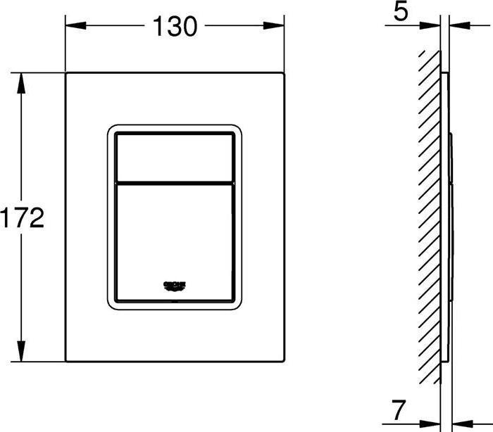 Produktbild Grohe Abdeckplatte SKATE CS 130x172mm nickel poliert