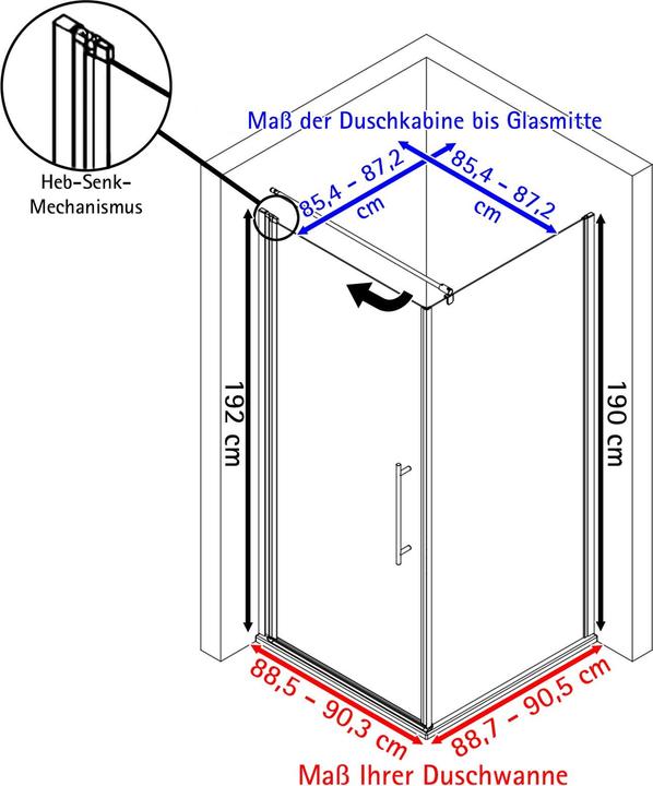 Produktbild Schulte New Style (90 cm, 90 cm, 193 cm)