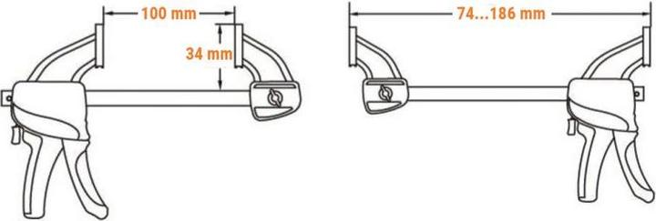 Actual product image Kendo Einhand-Schnellspannzwinge (100 mm)