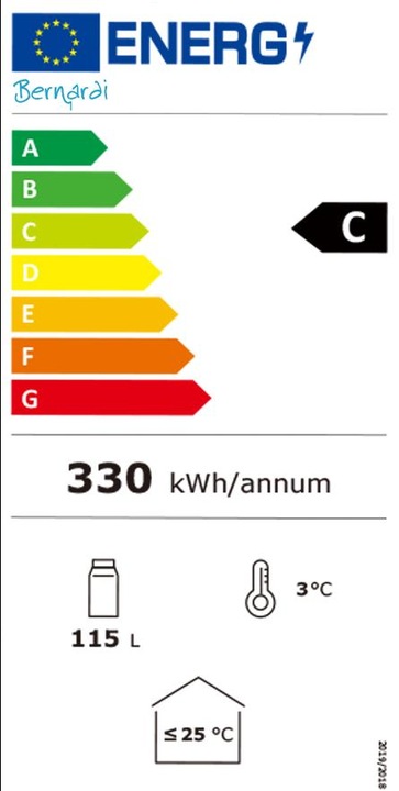 Energie-Label Kibernetik Getränkekühlschrank (115 l)