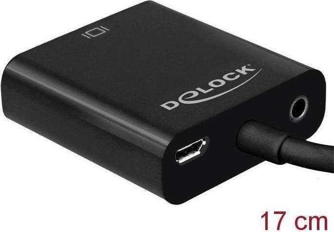 Produktbild Delock Monitorkonverter Micro-D HDMI zu VGA+Audio (VGA, 17 cm)