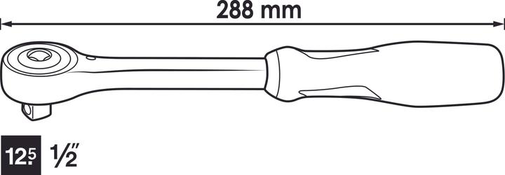Produktbild Vigor 360° Drehgriff-Umschaltknarre ∙ V5437 ∙ Vierkant 12,5 mm (1/2 Zoll) ∙ 288 mm (1/2")